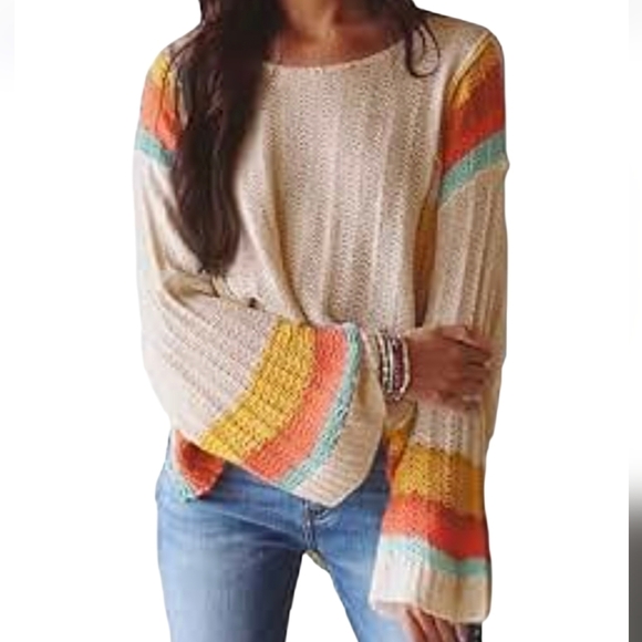 Colorful Striped Women's Sweater - Picture 1 of 7